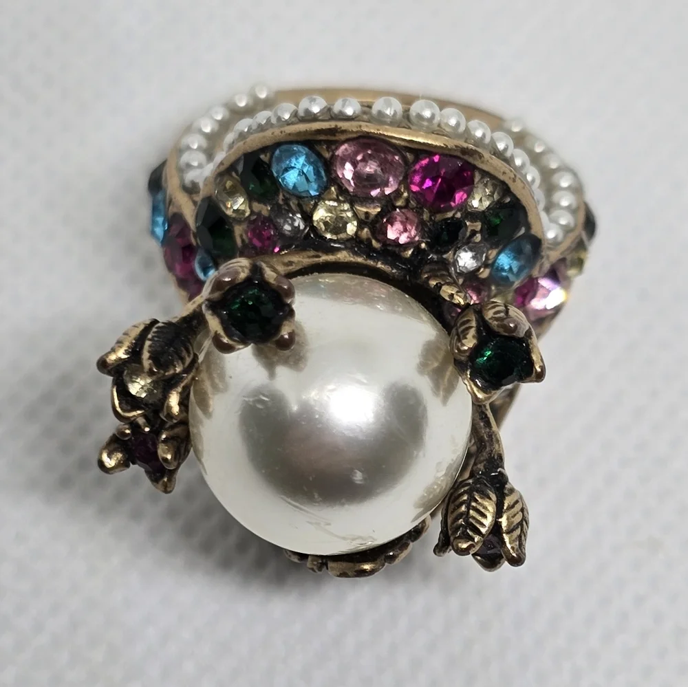 Gucci Pearl Flower Multicolor Ring